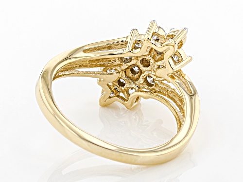 0.65ctw Round White Lab-Grown Diamond 14k Yellow Gold Cluster Ring - Size 7