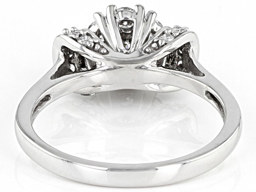 Prazana® Lab-Grown Diamonds 0.60ctw White Diamond Rhodium Over Sterling Silver Cluster Ring, G-H SI - Size 9