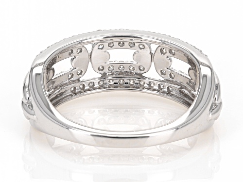 Prazana® Lab-Grown Diamonds 0.25ctw White Diamond Rhodium Over Sterling Silver Band Ring, H SI - Size 7