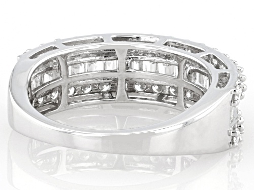 Prazana® Lab-Grown Diamonds 1.25ctw Lab-Grown Diamond Rhodium Over Sterling Silver Band Ring, H SI - Size 7