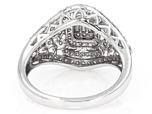 Prazana® Lab-Grown Diamonds 0.66ctw White Diamond Rhodium Over Sterling Silver Ring, H SI - Size 8