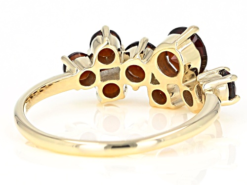1.57tw 3mm, 4mm and 5mm Round Vermelho Garnet(TM) 10k Yellow Gold Band Ring - Size 7