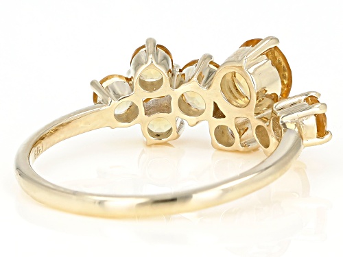 1.12ctw 3mm, 4mm and 5mm Round Citrine 10k Yellow Gold Band Ring - Size 6