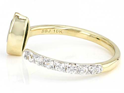 0.74ct Marquise Lab Alexandrite With 0.38ctw Round White Zircon 10k Yellow Gold Ring - Size 9
