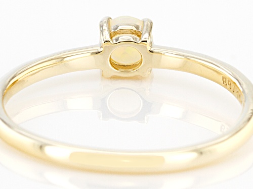 0.14ct Round Ethiopian Opal 10k Yellow Gold Solitaire Ring - Size 7