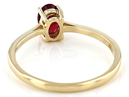 0.61ct Oval Mahaleo® Ruby 10K Yellow Gold Ring - Size 9