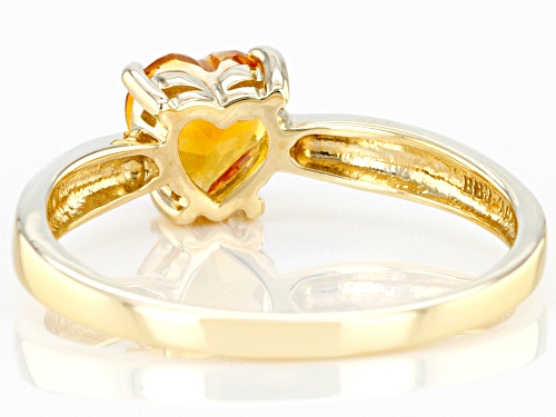 .60ct Heart Shape Brazilian Citrine 10k Yellow Gold Solitaire Ring - Size 6