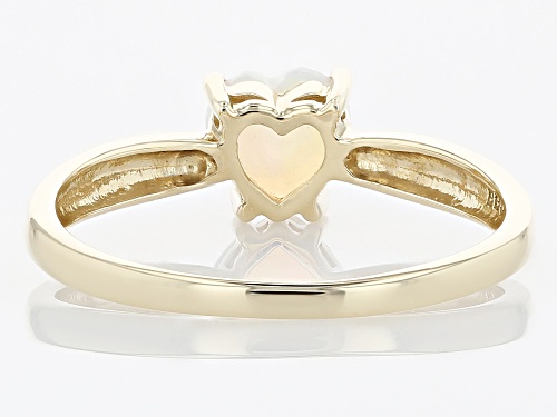 0.30ctw Heart Shaped Ethiopian Opal 10k Yellow Gold Heart Ring - Size 8