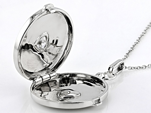 Lisa Mason For Bella Luce® 1.43ctw White Diamond Simulant Platinum Over Silver Heart of Love Pendant