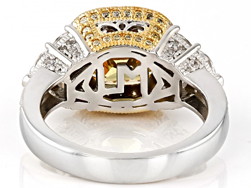 Lisa Mason For Bella Luce® 4.83ctw Yellow And White Diamond Simulants Platinum Over Silver Ring - Size 8