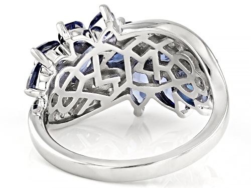 Lisa Mason For Bella Luce® 3.29ctw Tanzanite And White Diamond Simulants Platinum Over Silver Ring - Size 7