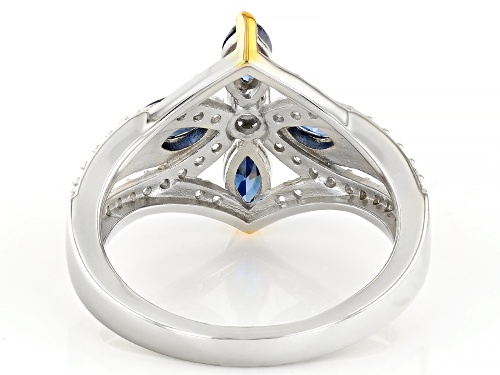 Lisa Mason For Bella Luce® 2.36ctw Tanzanite And White Diamond Simulants Platinum Over Silver Ring - Size 8