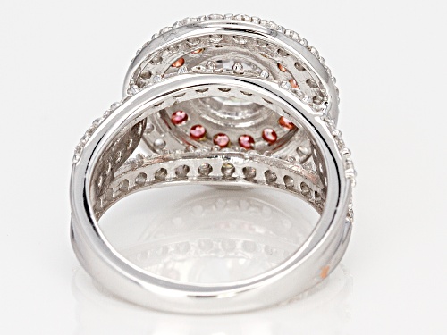 Bella Luce Luxe ™ 7.11CTW with Fancy Pink Cubic Zirconia Rhodium Over Silver Ring - Size 10