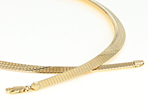 Moda Al Massimo® 18k Yellow Gold Over Bronze Textured Graduated Omega 18 inch Necklace - Size 18