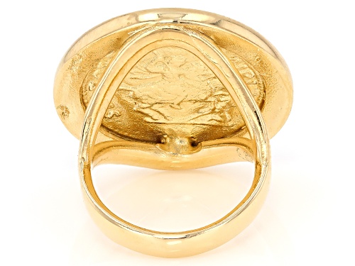 Moda Al Massimo® 18k Yellow Gold Over Bronze Faux Coin Ring. Made in Italy. - Size 9