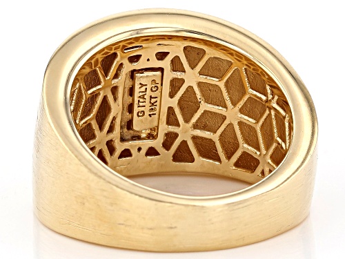 Moda Al Massimo™ 18K Yellow Gold Over Bronze Cigar Band Ring - Size 8
