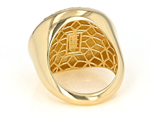Moda Al Massimo™ 18K Yellow Gold Over Bronze Hammered Dome Ring - Size 8
