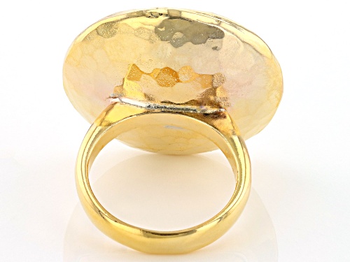 Moda Al Massimo™ 18k Yellow Gold Over Bronze Hammered Ring - Size 8