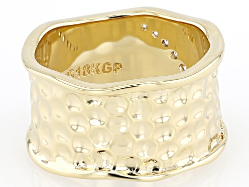 Moda Al Massimo® 18k Yellow Gold Over Bronze Bella Luce® Hammered Satin Finish Ring - Size 9