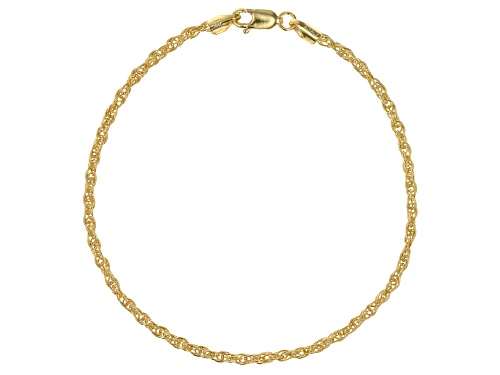 Moda Al Massimo® 18k Yellow Gold Over Bronze Herringbone, Rope, & Mirror Link Bracelet Set of 3 - Size 8
