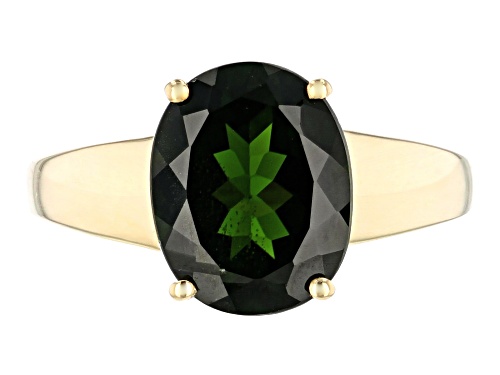 Russian Chrome Diopside 3.70ct Oval 10k Yellow Gold Ring - Size 10