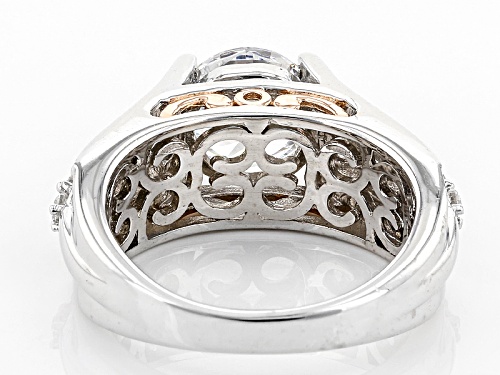 Michael O' Connor For Bella Luce®4.52ctw Diamond Simulant Rhodium Over Silver&Eterno™Rose Ring - Size 11
