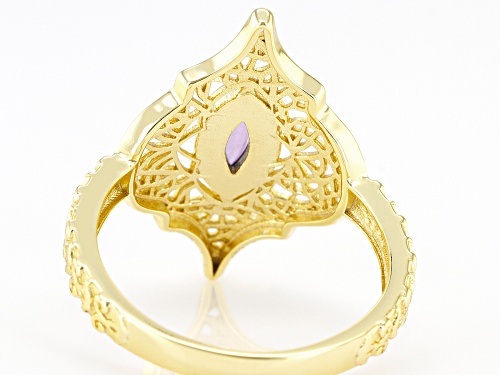 Artisan Collection of Morocco™ Free-form Cabochon Amethyst 18k Yellow Gold Over Sterling Silver Ring - Size 7