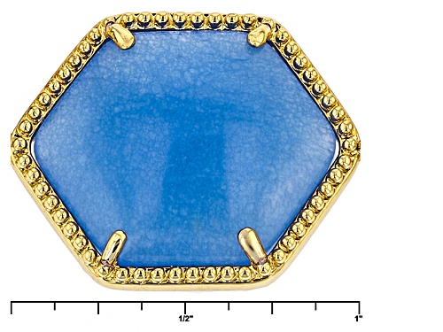 Moda Di Pietra™ Amethyst, Lapis And Blue Quartzite 18k Yellow Gold Over Bronze Station Bracelet - Size 8