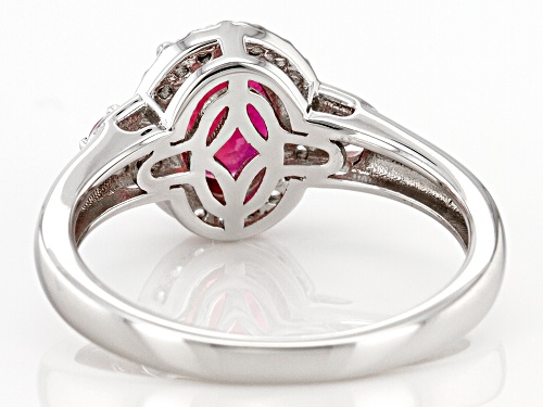 1.80ctw Mahaleo® Ruby With White Zircon Rhodium Over Sterling Silver Ring - Size 8