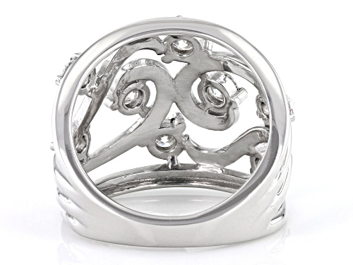 MOISSANITE FIRE® 1.04CTW DEW ROUND BRILLIANT PLATINEVE® SCATTER DESIGN RING - Size 6