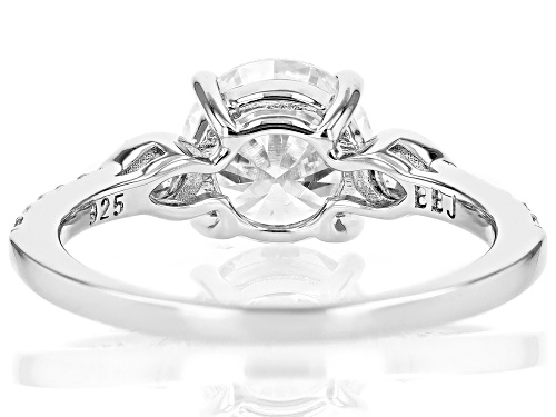 MOISSANITE FIRE® 2.23CTW DEW ROUND & PEAR SHAPE PLATINEVE® RING - Size 6