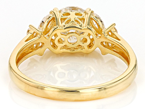 MOISSANITE FIRE(R) 1.60CTW DEW ROUND & MARQUISE CUT 14K YELLOW GOLD OVER SILVER RING - Size 6