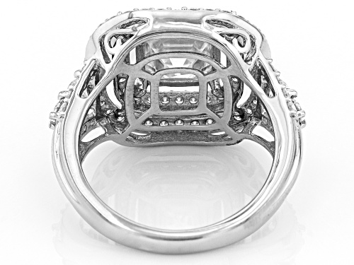 MOISSANITE FIRE® 4.08CTW DEW ASSCHER CUT & ROUND PLATINEVE® RING - Size 6