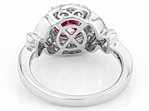 MOISSANITE FIRE® AND PINK MOISSANITE 2.10CTW DEW ROUND PLATINEVE® RING - Size 6