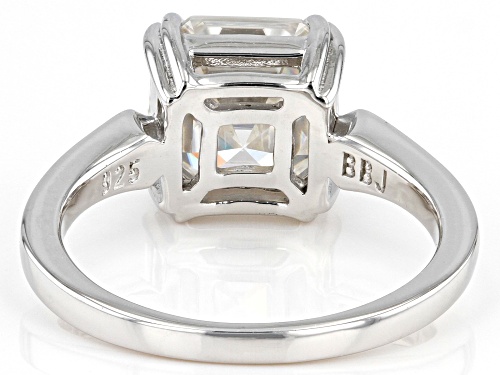 MOISSANITE FIRE® 3.98CTW DEW ASSCHER CUT & ROUND BRILLIANT PLATINEVE® RING - Size 10