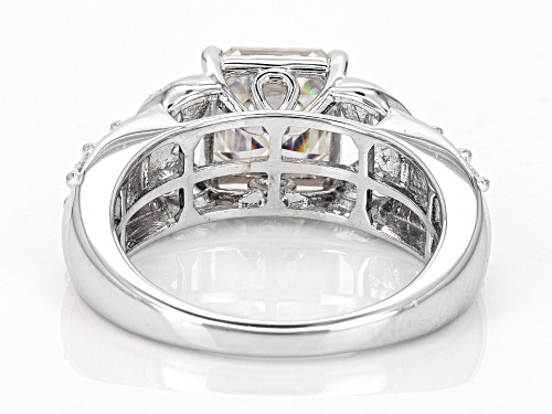 MOISSANITE FIRE® 3.84CTW DEW ASSCHER CUT & ROUND BRILLIANT PLATINEVE® RING - Size 11