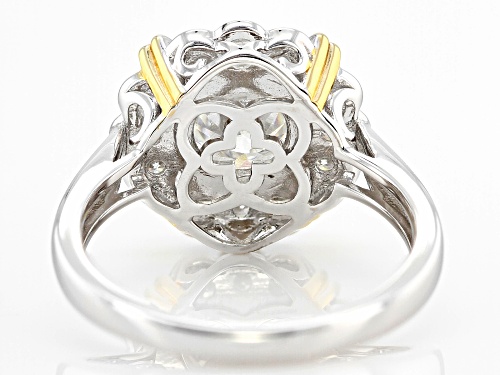MOISSANITE FIRE® 2.26CTW DEW ROUND PLATINEVE® & 14K YELLOW GOLD OVER SILVER RING - Size 9