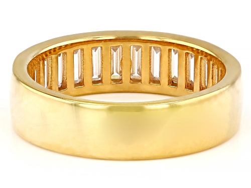 MOISSANITE FIRE® 1.30CTW DEW BAGUETTE CUT 14K YELLOW GOLD OVER SILVER BAND RING - Size 7