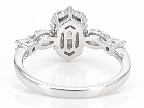 MOISSANITE FIRE® 1.28CTW DEW OCTOGONAL RADIANT & MARQUISE & ROUND PLATINEVE® RING - Size 11