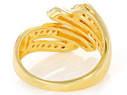 MOISSANITE FIRE(R) .80CTW DEW ROUND BRILLIANT 14K YELLOW GOLD OVER SILVER RING - Size 6