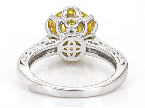 MOISSANITE FIRE® YELLOW MOISSANITE & YELLOW SAPPHIRE 3.80CTW DEW PLATINEVE® RING - Size 5