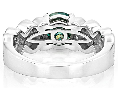 MOISSANITE FIRE® GREEN 1.20CT DEW ROUND BRILLIANT PLATINEVE® RING - Size 7