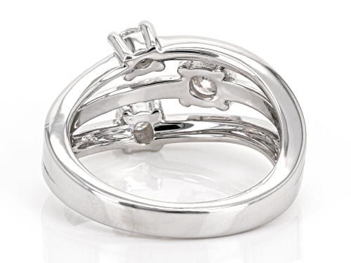 MOISSANITE FIRE® .65CTW DEW ROUND BRILLIANT PLATINEVE® SCATTER DESIGN RING - Size 6