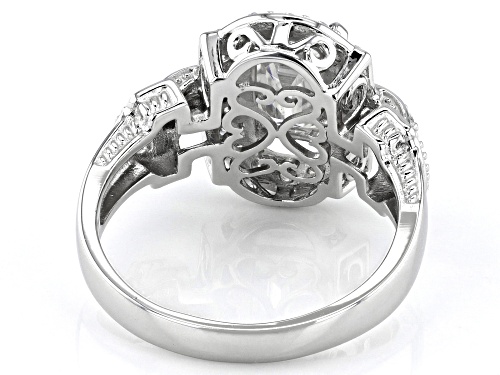 MOISSANITE FIRE® 2.29CTW DEW EMERALD & ROUND BRILLIANT PLATINEVE® RING - Size 6