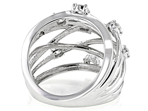 MOISSANITE FIRE® 1.00CTW DEW ROUND BRILLIANT PLATINEVE® SCATTERED DESIGN RING - Size 6