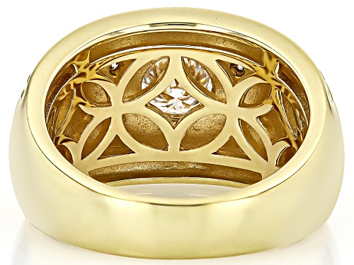 MOISSANITE FIRE®  .74CTW DEW ROUND BRILLIANT 14K YELLOW GOLD OVER SILVER RING - Size 7