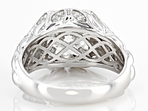 MOISSANITE FIRE(R) 3.96CTW DEW ROUND AND MARQUISE CUT PLATINEVE(R) RING - Size 6