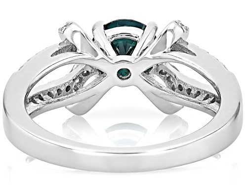 MOISSANITE FIRE® AND GREEN MOISSANITE 1.36CTW DEW ROUND BRILLIANT PLATINEVE® RING - Size 10