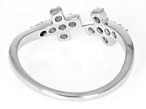 MOISSANITE FIRE® .36CTW DEW ROUND PLATINEVE® CROSS RING - Size 7