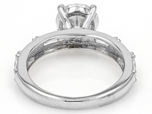 MOISSANITE FIRE® 2.44CTW DEW BAGUETTE AND ROUND PLATINEVE® RING - Size 9